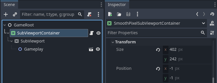 SubViewportContainer layout.