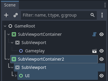 New SubViewportContainer for UI.